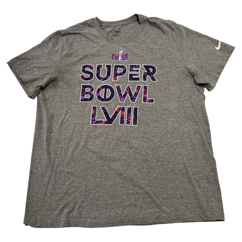 Nike Super Bowl LVIII T-Shirt Mens XL Las Vegas 49ers Chiefs Multi Colored Print